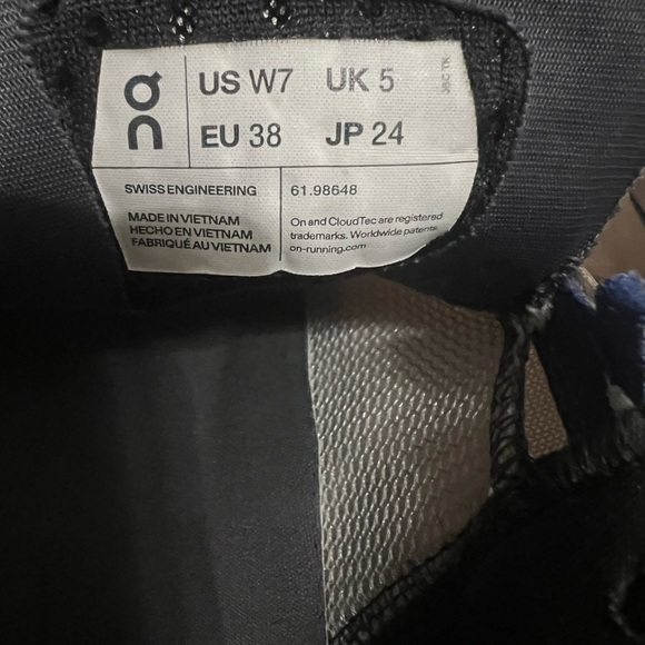 On Cloudmonster running shoe in a white and blue colorway. - Picture 2 of 9